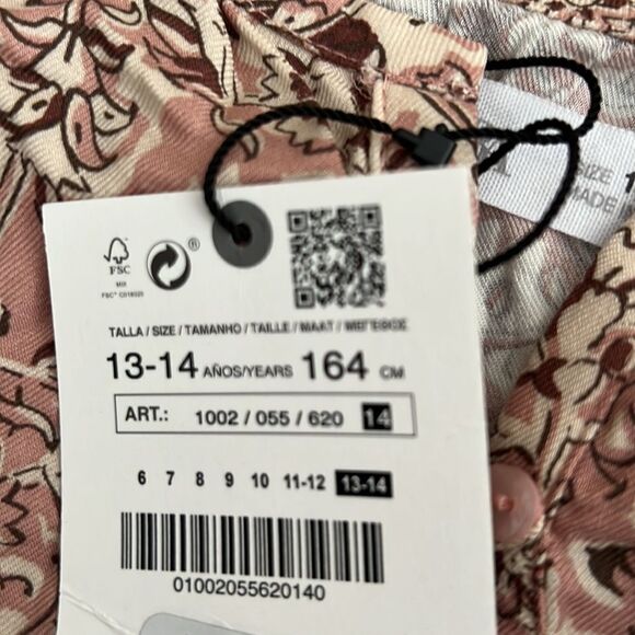 ZARA Kids | Pink | FLORAL RUFFLED BLOUSE - Picture 6 of 6